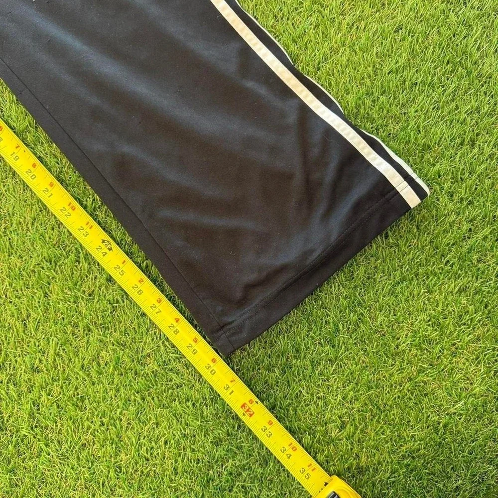 Adidas black sweatpants with white stripes large